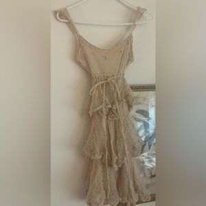 Betsey Johnson Beige Asymmetrical Knit Dress
